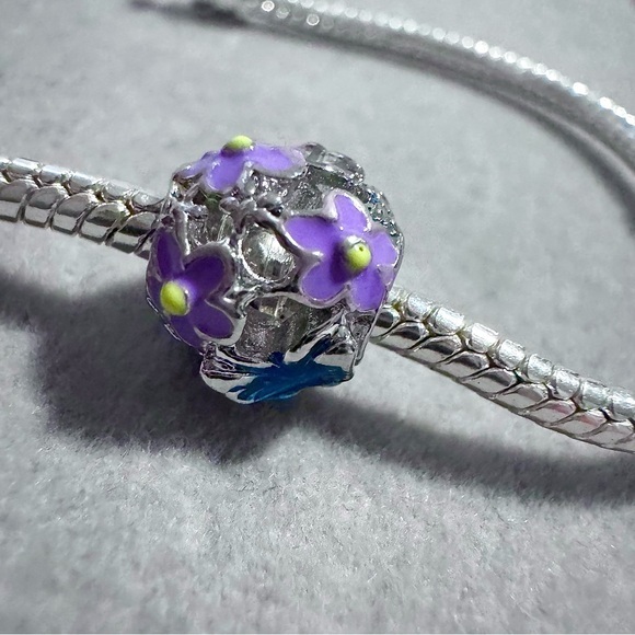 Purple Flower Bead Charm fits PANDORA - Picture 6 of 12